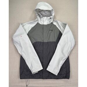 Outdoor‎ Research M's Apollo Rain Jacket Mens Large Grey White Colorblock Shell
